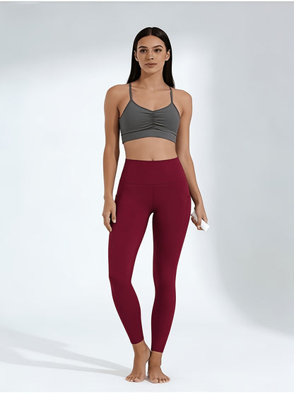 Women's Side Pocket Yoga Pants, Phone Pocket, High-waisted Butt-lifting, High-stretch Breathable, Versatile for Running And Fitness