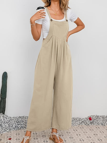 Scacto 2025 Summer Comfortable Women's Casual Loose Clothing Jumpsuit Y2k Fashion Overalls Square Collar Sleeveless