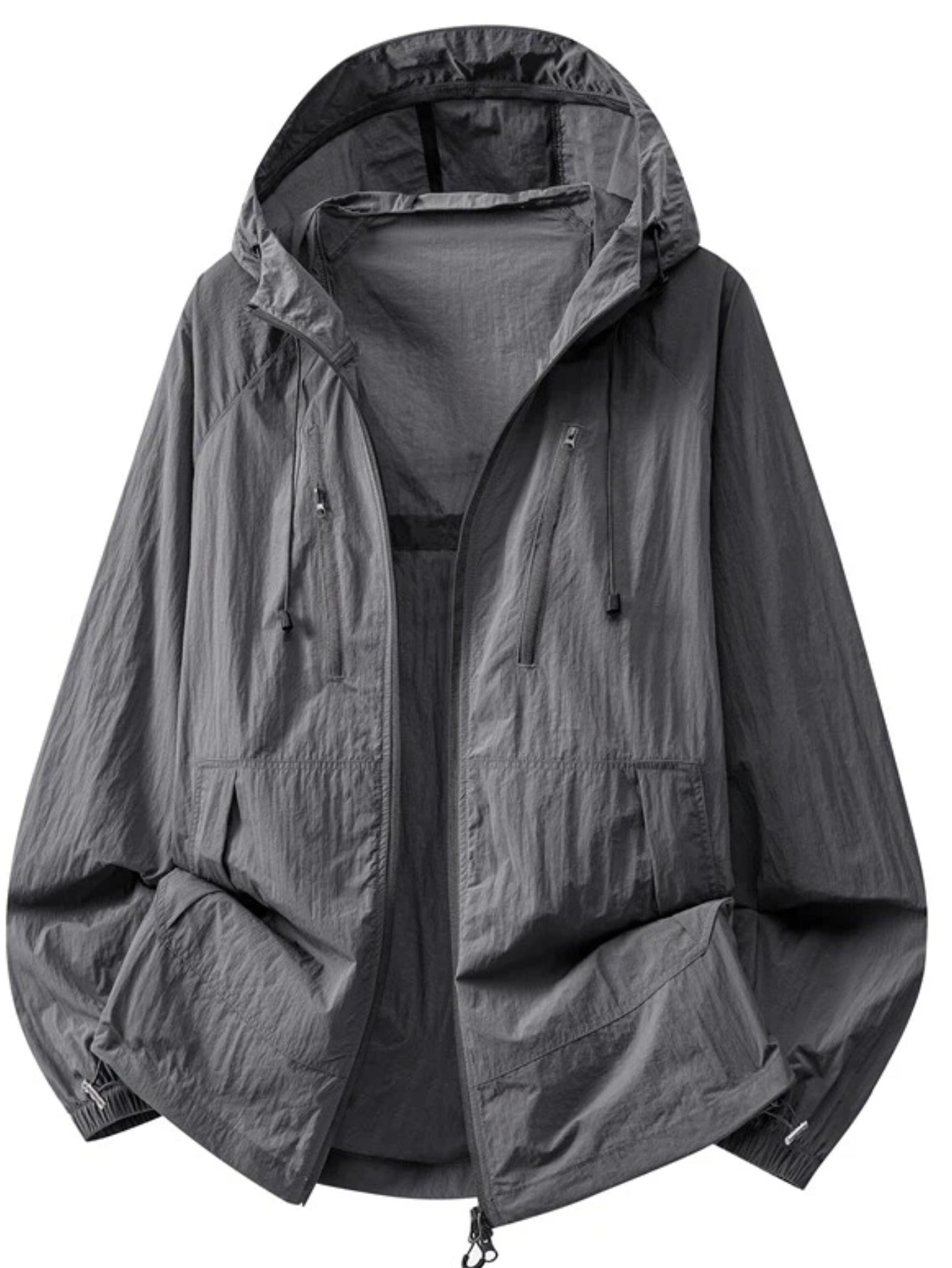 Men'S Hooded Skin Suit, Men'S Outdoor Fishing Breathable Style, High-Quality Nylon Thin Sports Casual