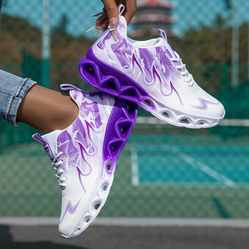 Women's Fashion Casual Sneakers - Breathable Mesh Fabric Running Shoes, Lightweight Lace-Up Low Top with Round Toe, All-Season Comfort, Fabric Inner & Insole, MD Sole, Women Shoes
