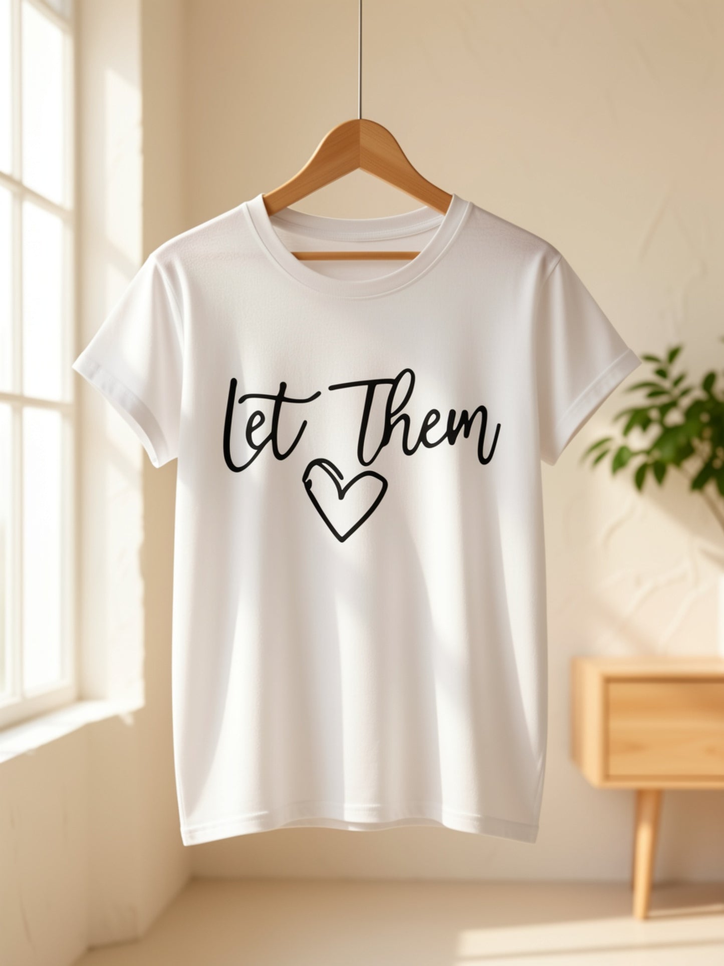 Women'S Printed T-Shirt - Let Them Speak | White Top, Loose Casual Daily Party Shirt, Spring Summer Wear, Machine Washable, Short Sleeve, Fashionable Design, Soft Texture, Feminine Style