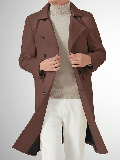 Men's Versatile Wool Blend Double-Breasted Coat