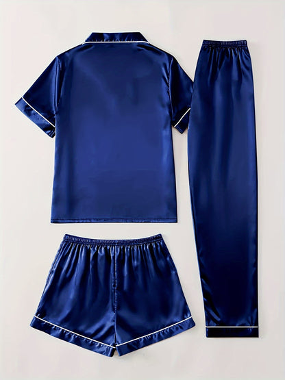 Women's Champagne Satin Short-Sleeve Pants - product view 33