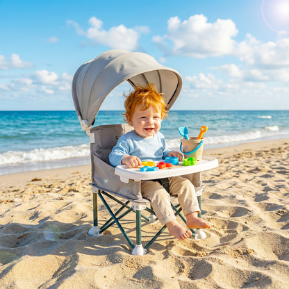 Cochildor Portable Booster Seat & High Chair with Detachable Feeding Tray - Lightweight Sturdy Frame, Ergonomic Kids Chair Suitable for Indoor/Outdoor, Travel, Camping,, Dining Chair, Assembly (Assembly Required)