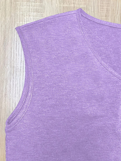 Casual Tank Top Featuring a Letter And Coconut Tree Design, Perfect for Summer And Spring with Cap Sleeves, Suitable for Women'S Wear
