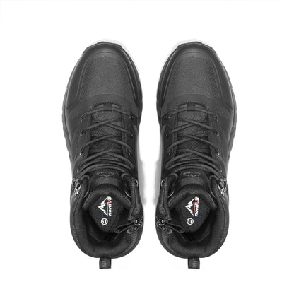 Men's Waterproof Hiking Boots Mid Tactical Boot Comfortable Lightweight Boots for Work All Day Side Zipper Motorcycle Combat Boots Backpacking Trekking