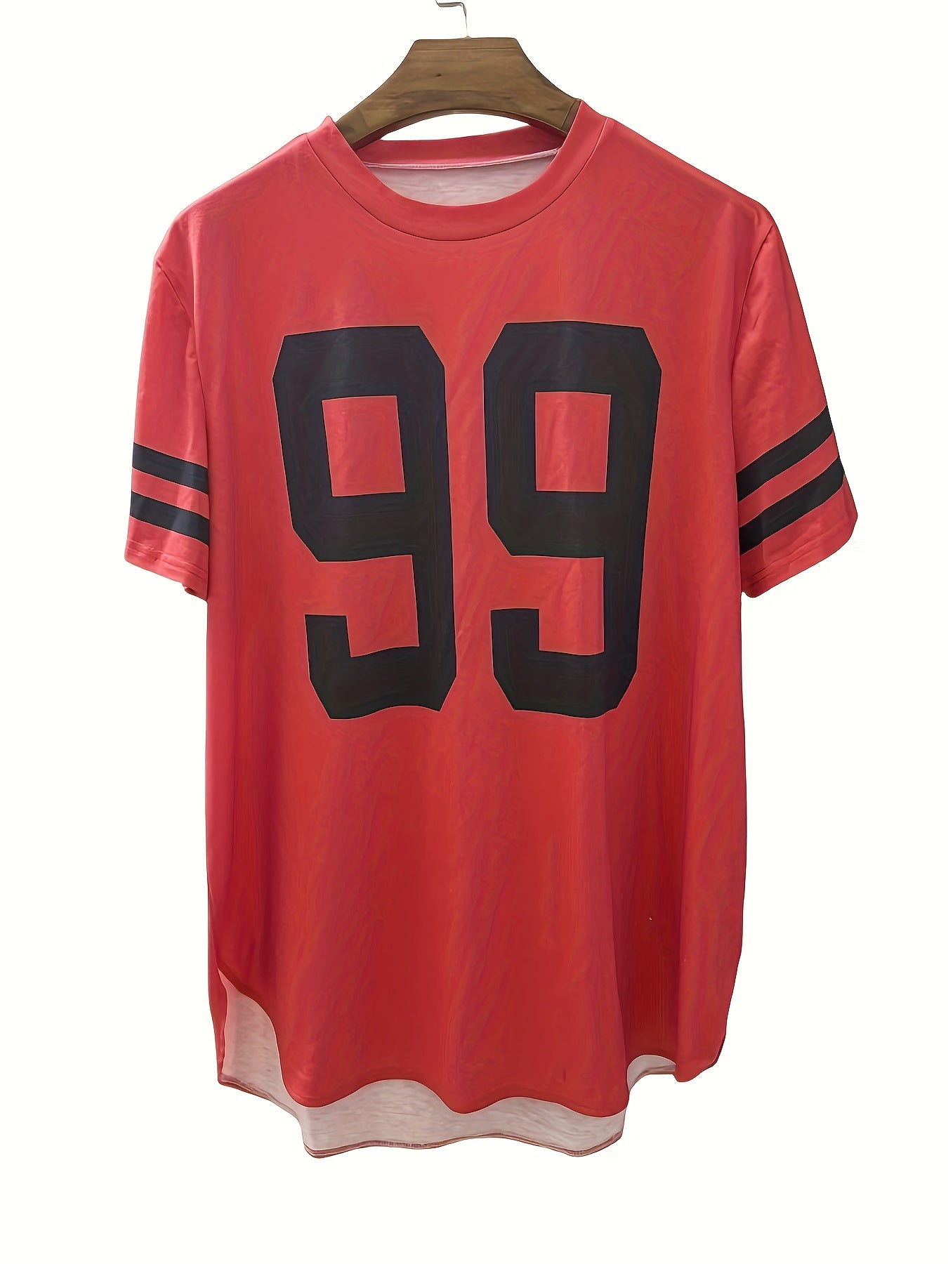 Plus Size - Plus Size - Plus Size Women'S Number Print Casual Dress - Loose Fit Round Neck Short Sleeve Design with Side Slit Hem, Comfortable for Year-Round Wear, Perfect for Spring And Summer