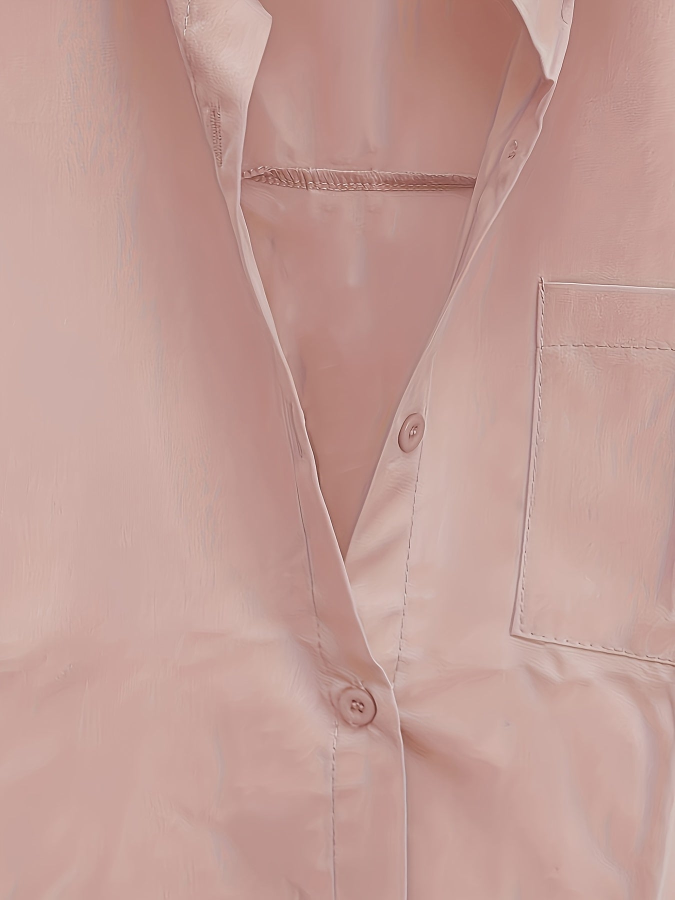 Plus Size, Plus Size Women's Solid Long Sleeve Shirt, Breathable Collar Button Blouse, Loose Fit Elegant Tops for Summer, 1XL-5XL
