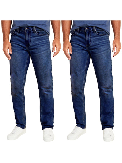 2-Pack Men's Flex Stretch Slim Straight Jeans (31" Inseam)