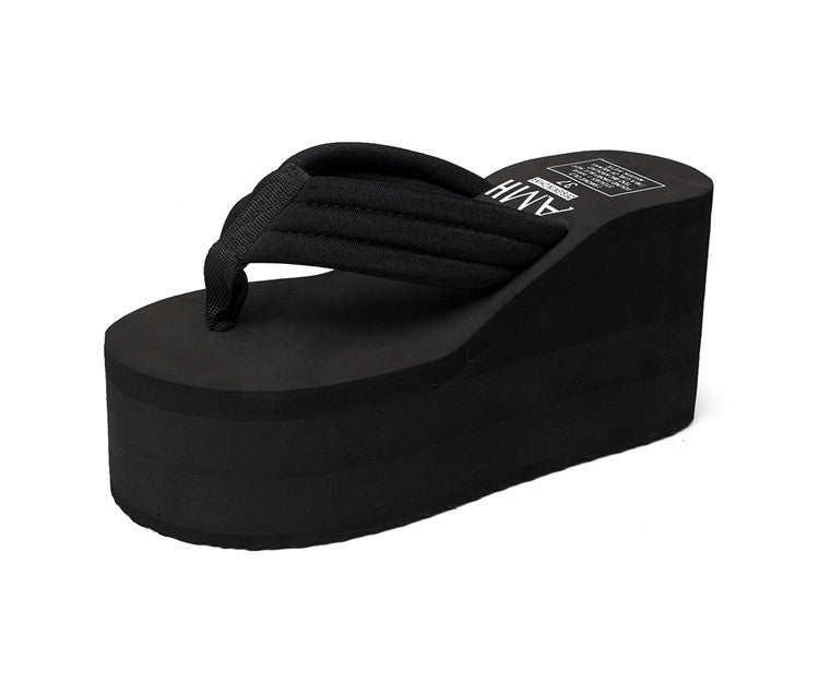 Back Heel: 3.15 Inch, Front Heel: 1.97 Inch.Women Flip Flops Comfortable Summer Casual Flip Flops Women Slippers Beach Style Non-slip Thick Bottom Wedges Shoes, Women Shoes