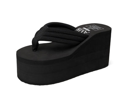 Back Heel: 3.15 Inch, Front Heel: 1.97 Inch.Women Flip Flops Comfortable Summer Casual Flip Flops Women Slippers Beach Style Non-slip Thick Bottom Wedges Shoes, Women Shoes