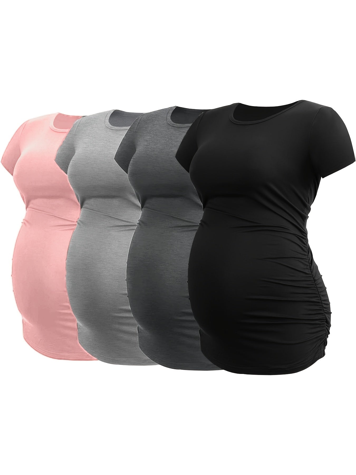 Set of 4 Short Sleeve Maternity Tops for Expecting Mothers