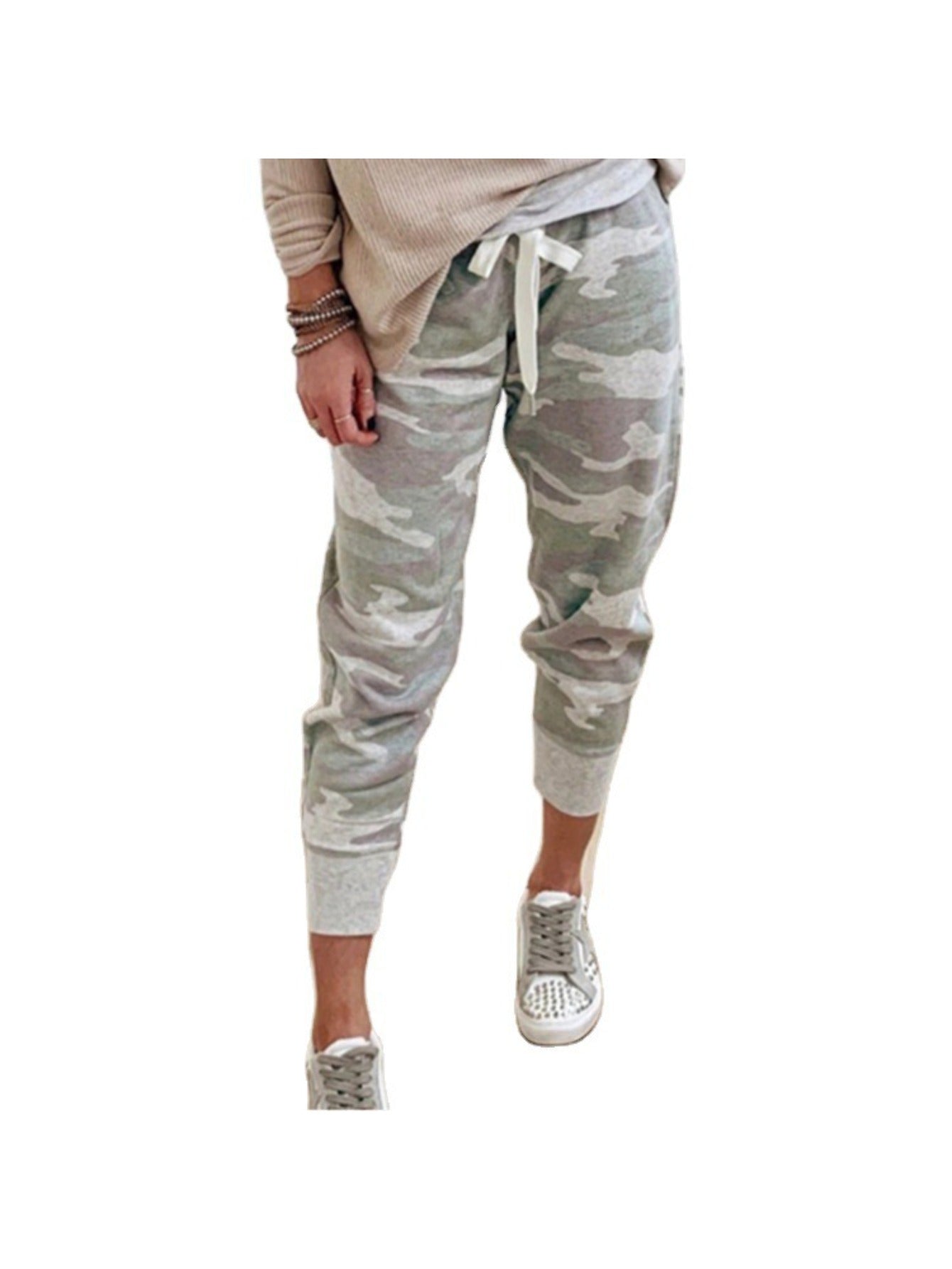 2025 Camouflage Print Joggers for Women, Drawstring Waist Elegant Casual Style, Trousers with Chic Design, Versatile Fashion Essential