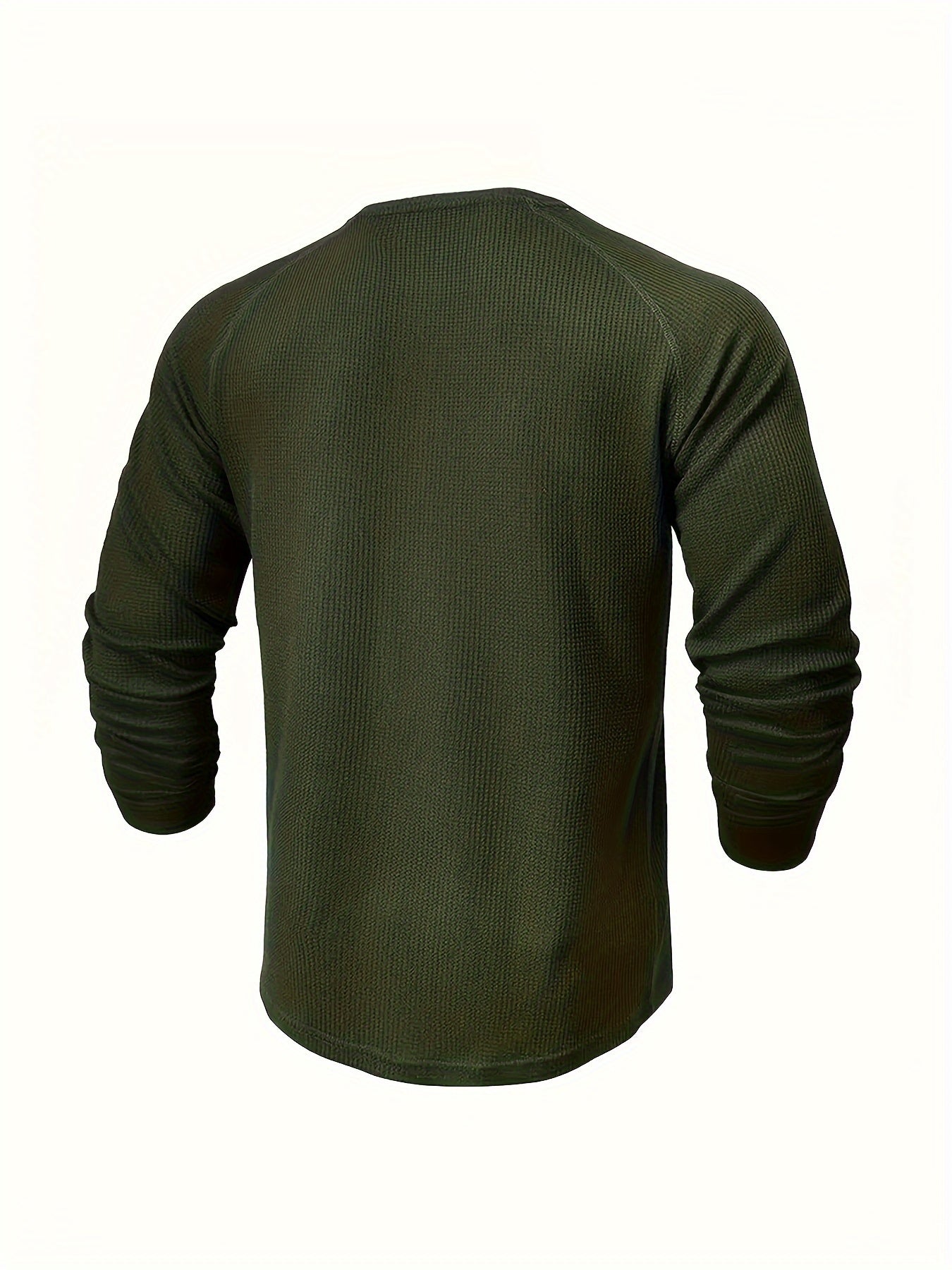 5 Casual Solid Color Henry Shirts for Men, Featuring Round Neck And Half-Button Long Sleeves, Ideal for Outdoor Activities in Spring And Autumn, Model LT8051