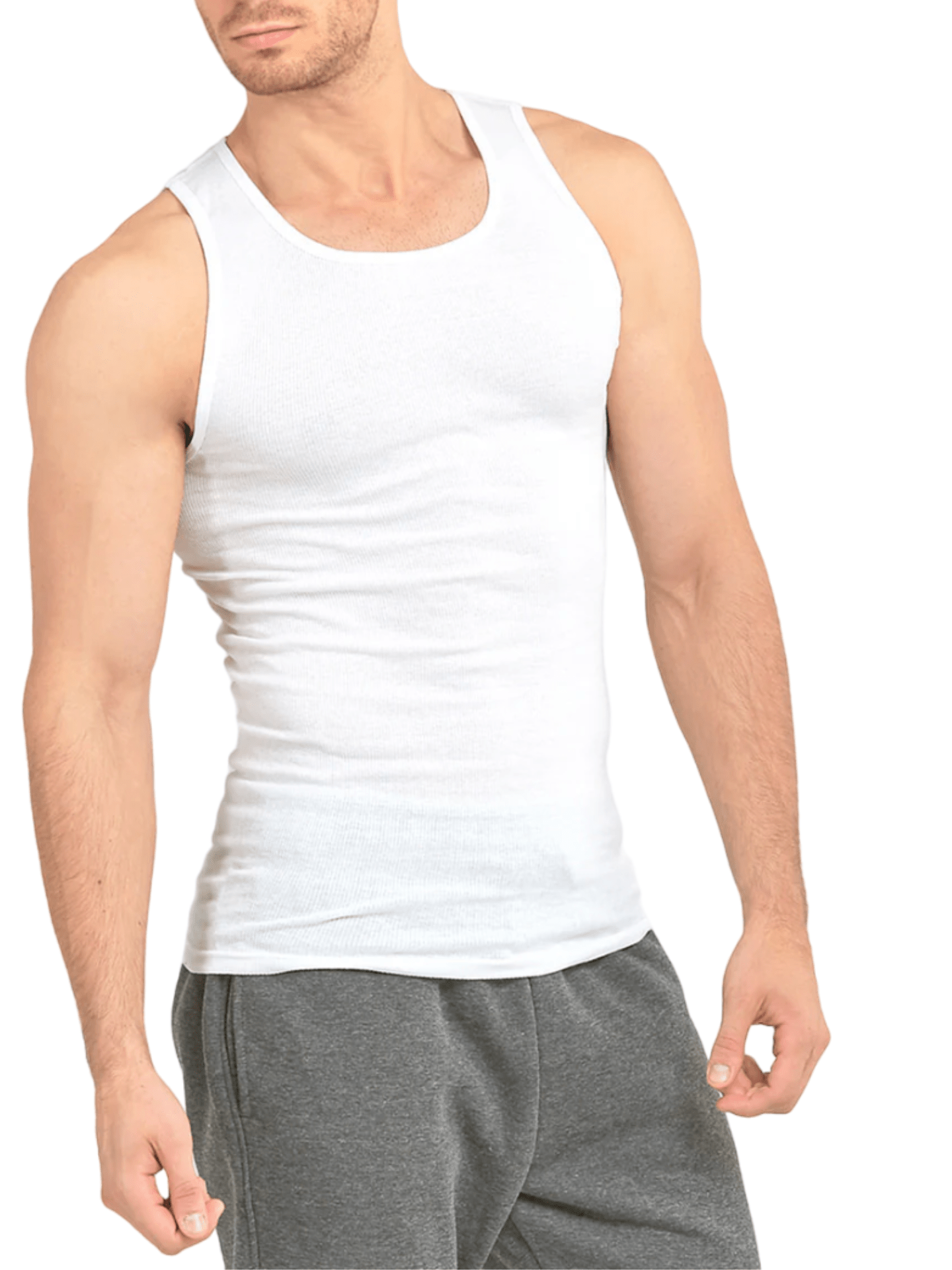3 Pack Men's Solid 100% Cotton Tank Top A Shirt S-3XL Basic Underwear Daily Wear Classic Fit Regular Plus Big & Tall Size, Basic Layering Tops, Cotton Workout Breathable Casual A-Shirts for Sport Hiking Activewear