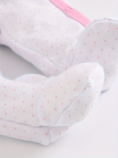 3pcs Baby Girl Cute Pink 1pc Jumpsuit Soft Long Sleeve Footed Romper Cartoon Bunny Rabbit Floral Print Newborn Girls' Overall Bodysuits Outfit Clothes for Infant Girl 0-12 Months, Perfect for Outdoor