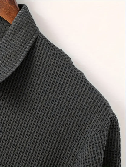 Men's Ice Silky Elastic Solid Short Sleeved Lapel Golf Shirt, Summer Outdoor Cool Polo Shirt T-shirt, Men's Gift