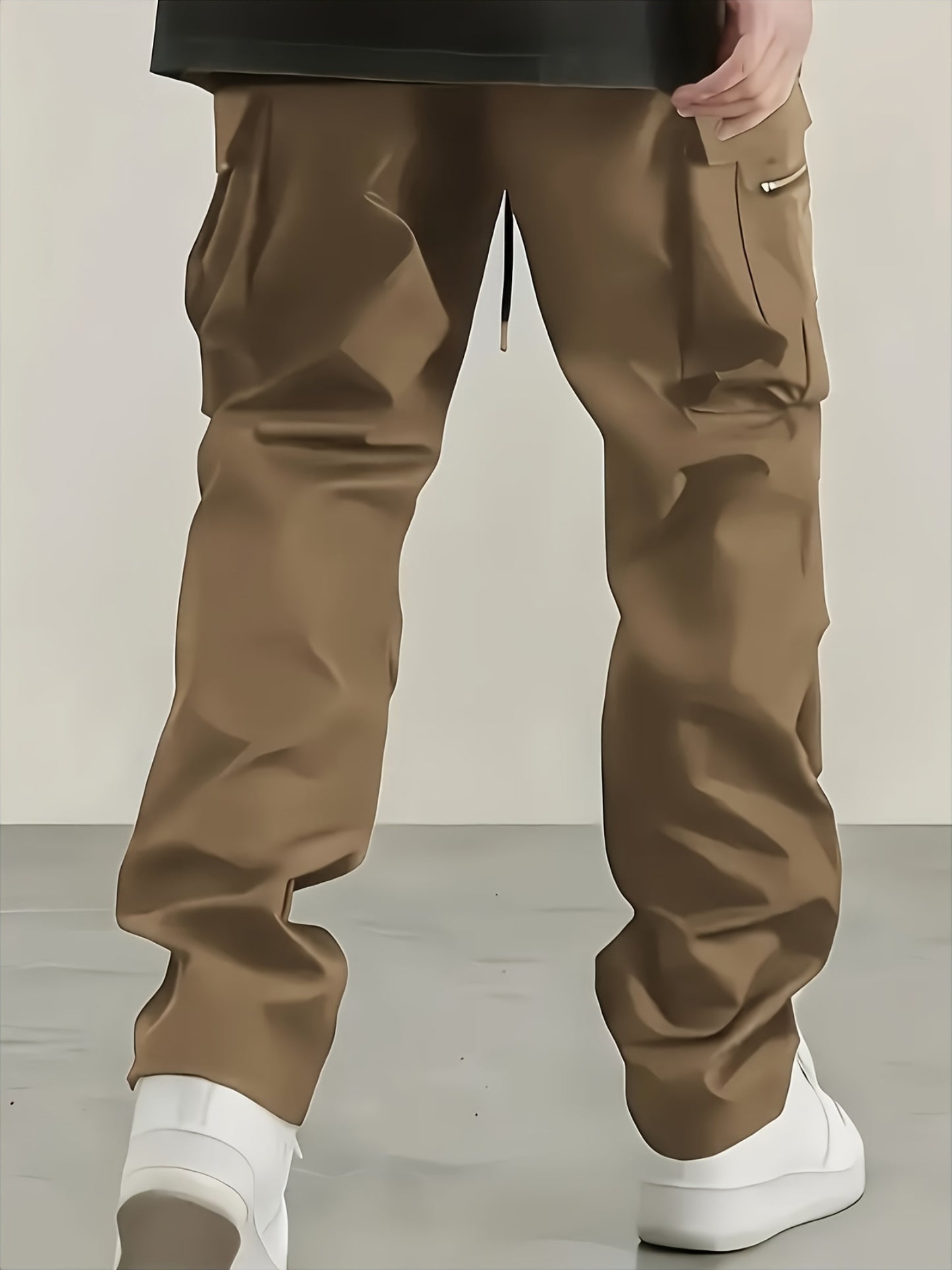 Set of 3 Men'S Relaxed Fit Work Trousers, Casual Cargo Style, Airy And Comfortable Loose Straight Leg Pants Featuring Various Pockets Suitable for All Seasons - Casual Outdoor Trousers Ideal for Hiking And Fishing