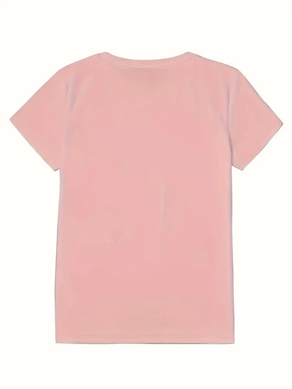 Colorful Graphic Print Casual Round Neck Women'S Short Sleeve Top | Spring/Summer/Fall Season, Crew Neck, Short Sleeve, Pullover Style