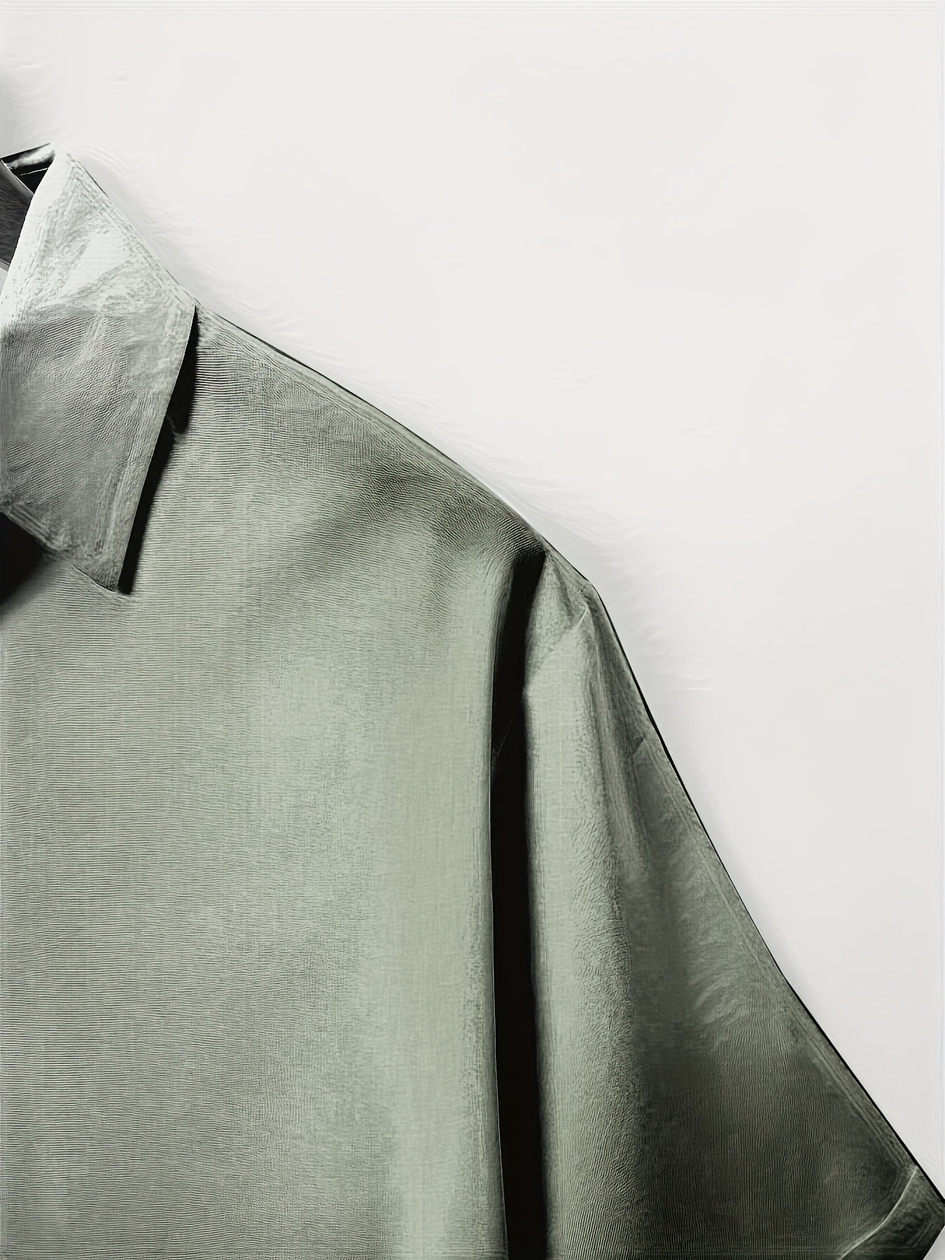 Men's Plus Size Double Placket Short Sleeve High Quality Shirt, Suitable for All Seasons, Home Short Sleeve Turn Collar Shirt, PLUS SIZE