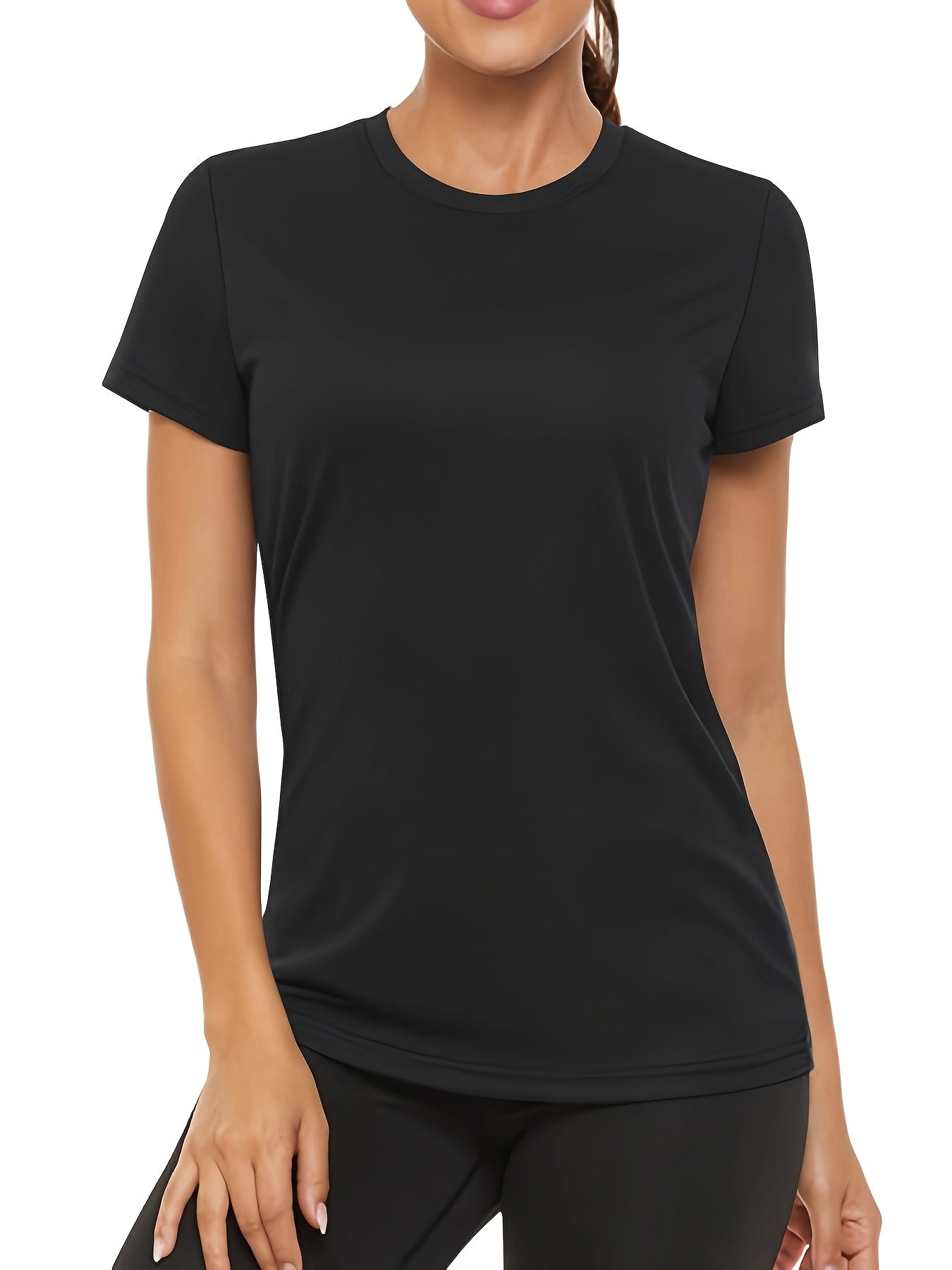 5pcs Of Women's Casual Short Sleeved Breathable Quick Drying S T-shirt, Basketball Outdoor T-shirt