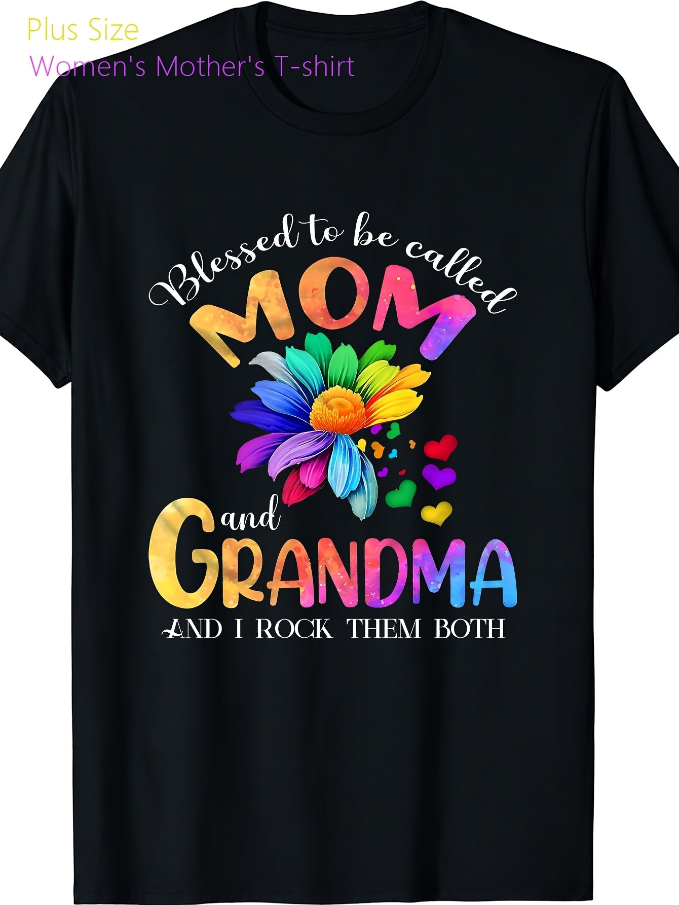 Women's Black Printed Short-Sleeve T-Shirt - product view 5