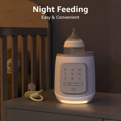 GROWNSY Bottle Warmer Portable, 9 Functional Modes, Water Bath Heating, Can Maintain Nutrition, Heating Only Takes 2-7 Minutes, Built-in Timer, With Night Light, Suitable For Travel Carrying, Daily And Nighttime Feeding.