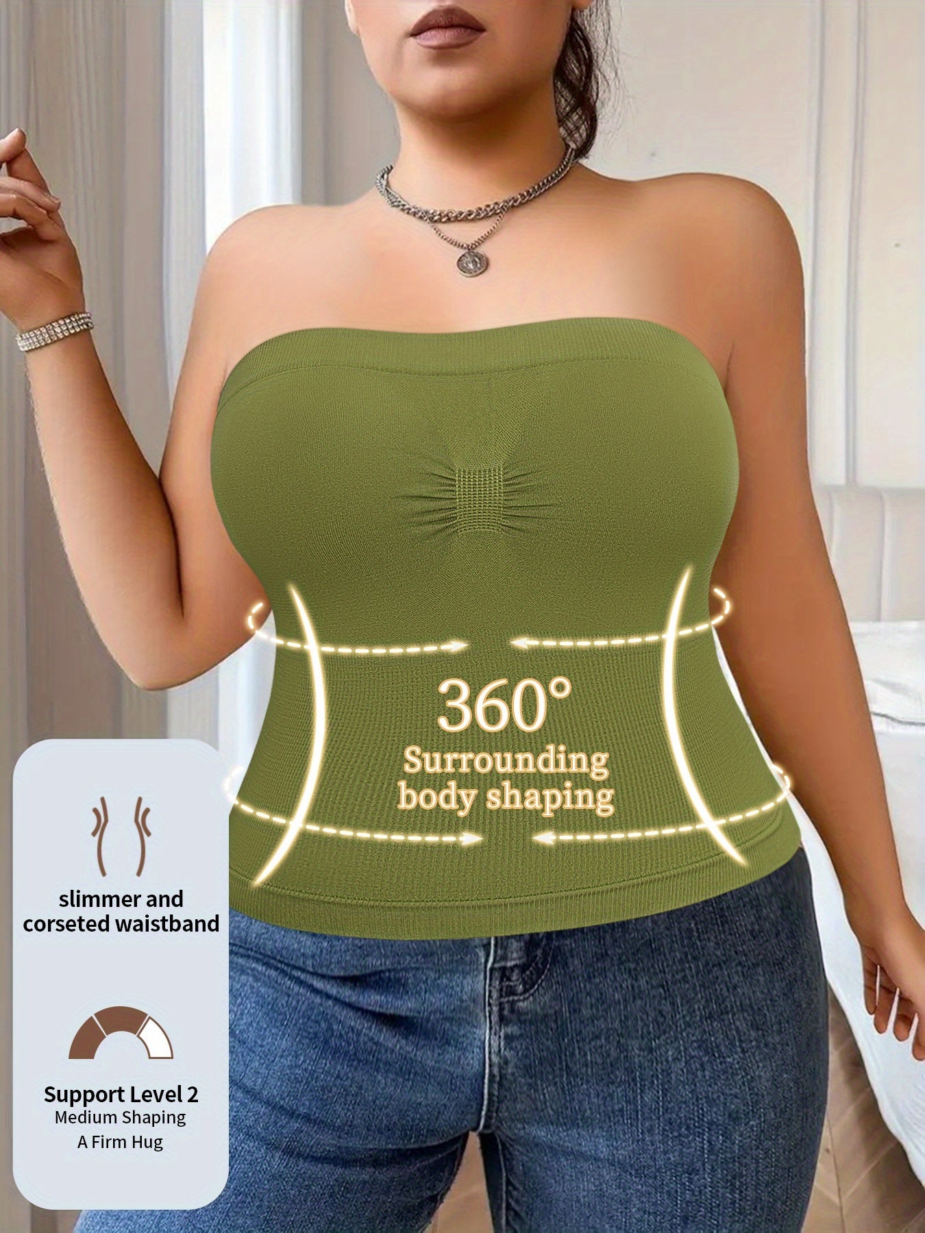 Plus-Size Tummy Control Bodysuit for Women - Comfortable, Breathable Shapewear