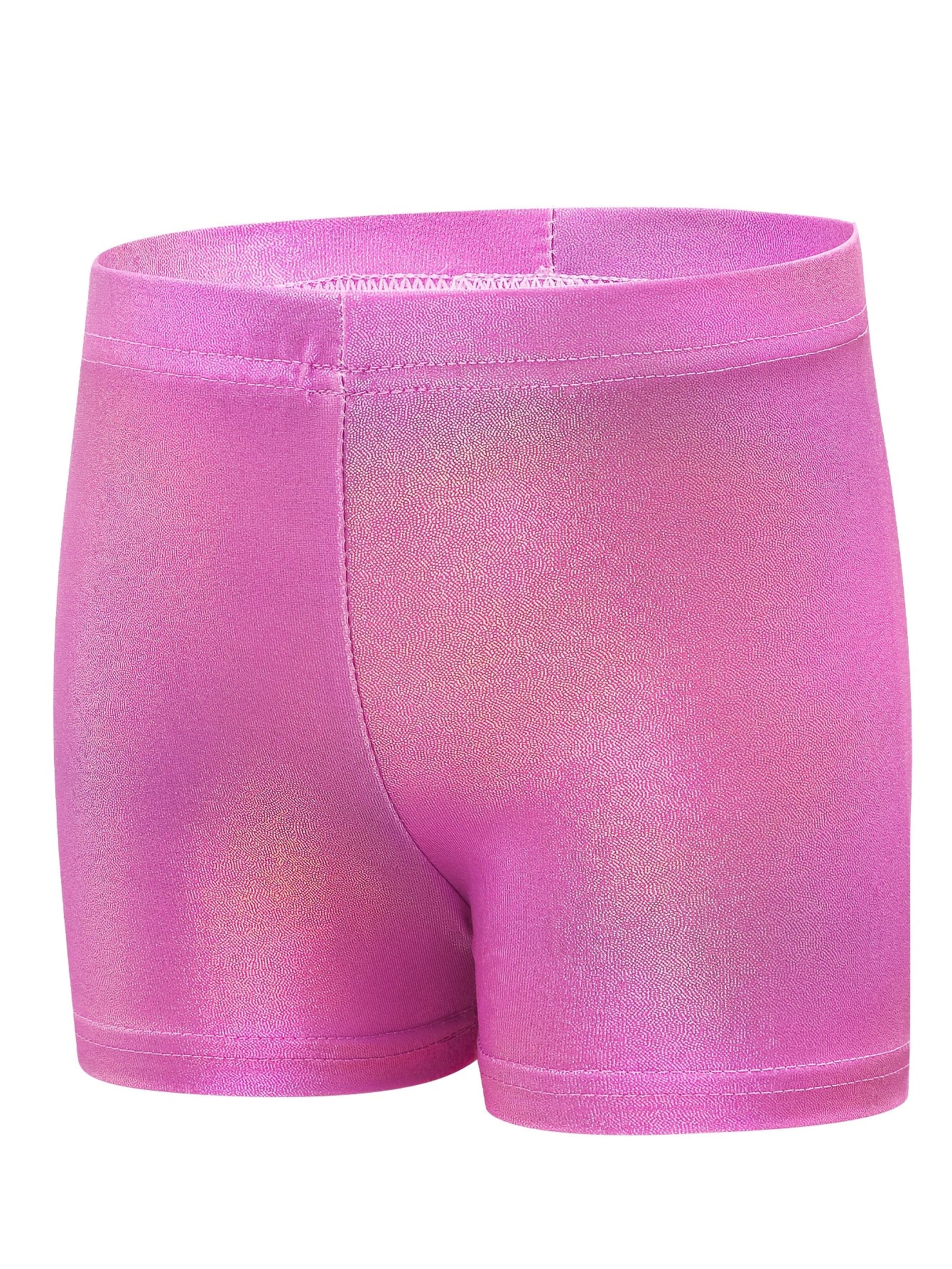 Girls' Gymnastics Bodysuit Set, Shiny Ballet Dance Outfit with Three Pieces Including Sparkling Shorts And a Headpiece.