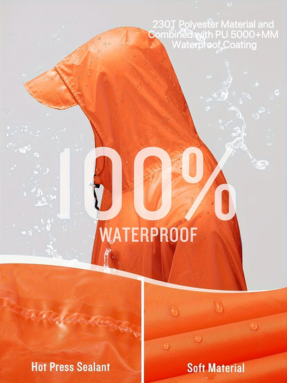 3-In-1 High Quality Hooded Rain Poncho with Side Pockets - Durable Polyester, Windproof for Outdoor Activities Like Camping, Hiking & Cycling
