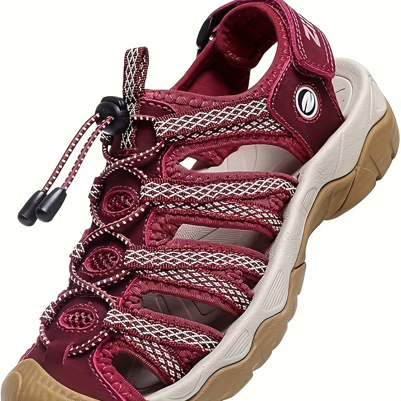 Womens Water Shoes Hiking Sandals Closed Toe Summer Outdoor Adventurous Beach Sandals Lace Adjustable Double Buckle