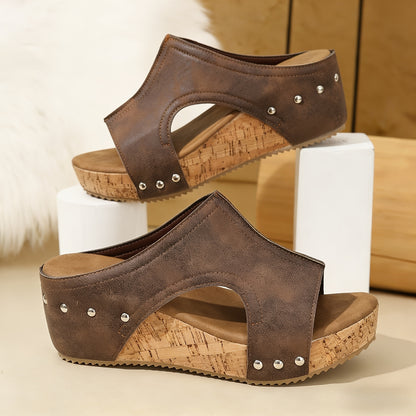 Women'S Retro Wedge Platform Slippers, Slip-on Sandals With Thick Sole, Comfortable And Elegant. Cushioned Sole Supports The Arch Of The Foot - All-season Beach Shoes, Women'S Sandals, High-heeled Sandals. Special Offer For Independence Day