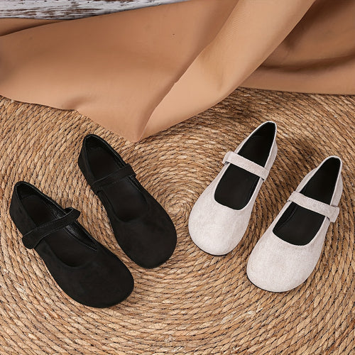 New Spring And Autumn Women's Velvet Shallow Mouth Elastic Round Head Flat Matching Shoes, Suitable for Work, Leisure, Vacation And Home Use, Women Shoes