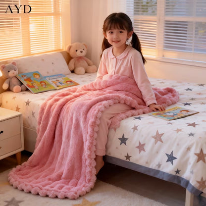Luxury Plush Imitation Rabbit Fur Blanket - Ultra-Soft, Lightweight, Material Safety Kids Blanket, Multi-Color, Ideal for Bedcouch, Travel, Camping, Homegoods, Cozyvibes, Room, Best Gifts for Easter Sunday And Mother'S Day