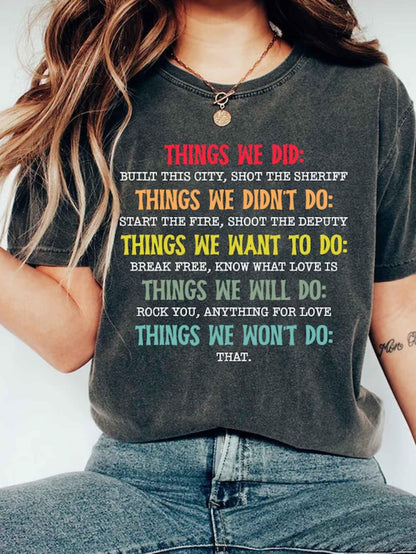 Things We Did Didn't Want Will Won't Do Tee, Retro Vintage T-Shirt, things we did tee, funny tee Analyze listing