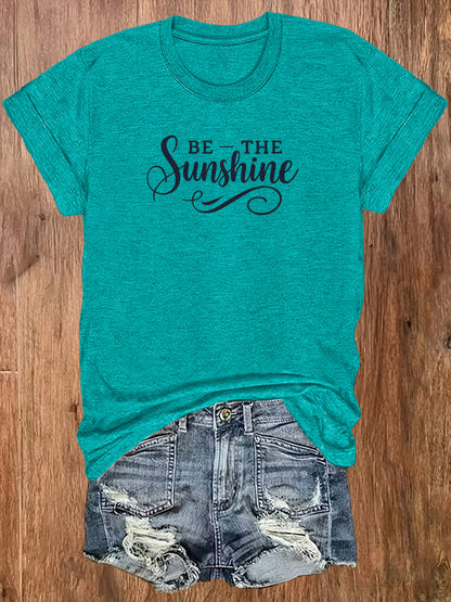 Women'S Casual Sports T-Shirt | Lightweight & Breathable European Summer Round-Neck Tee With Uplifting 'Be The Sunshine' Print - Ideal For Spring/Summer And Perfect For Various Occasions