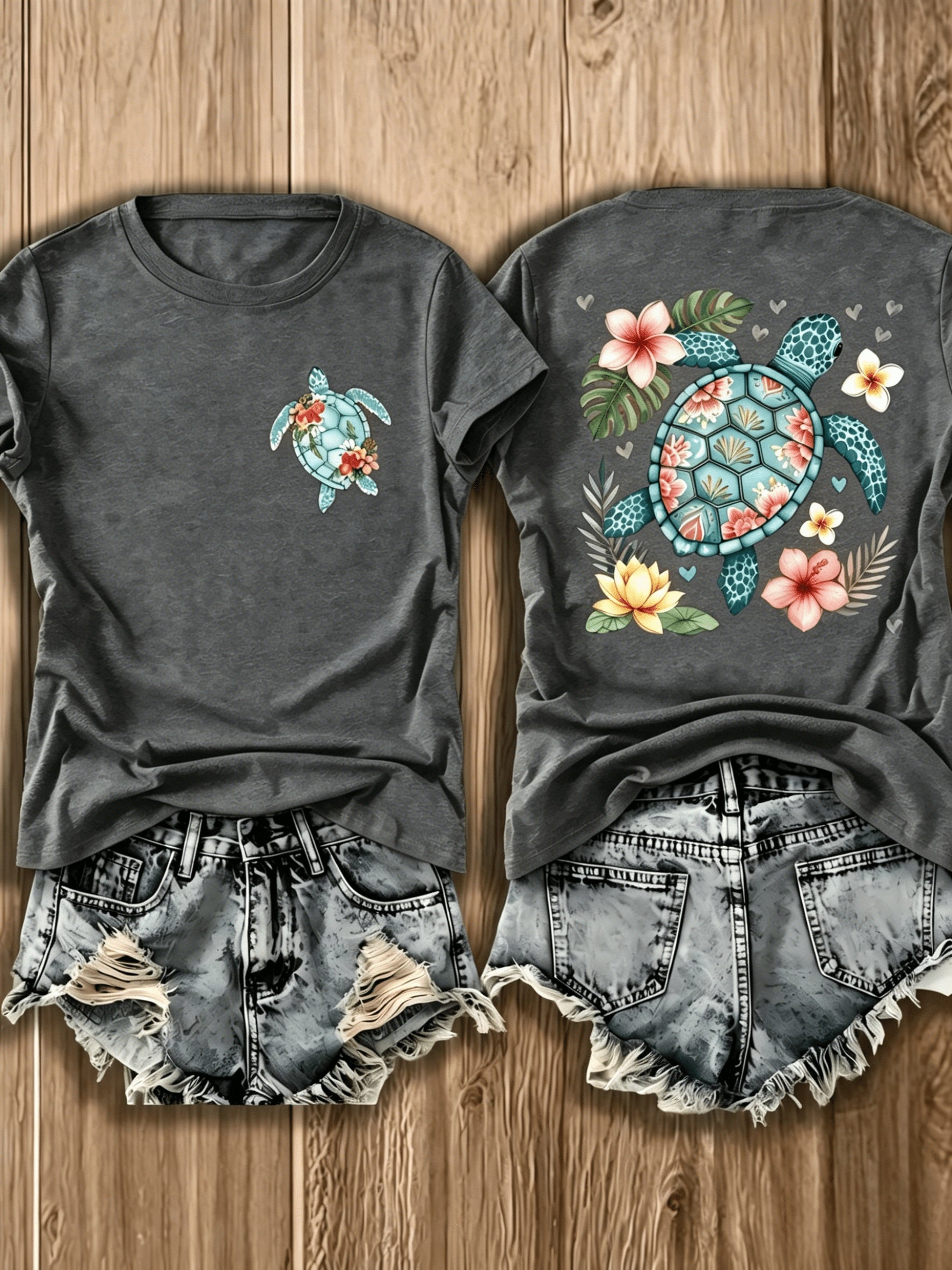 Women's Grey Short-Sleeve T-Shirt - product view 12