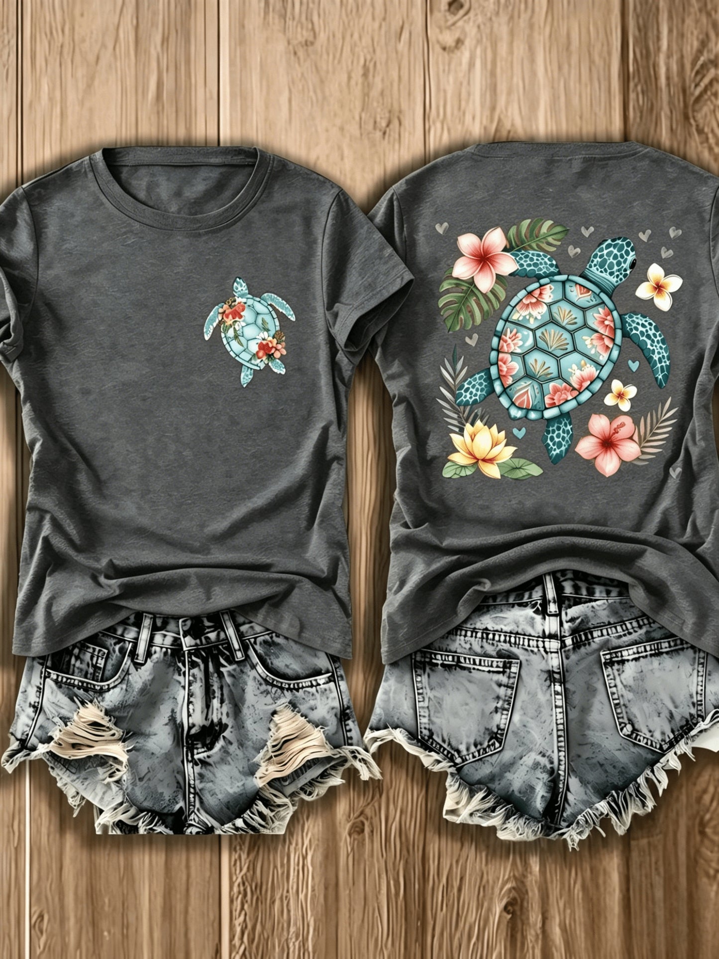 Women's Grey Short-Sleeve T-Shirt - product view 4