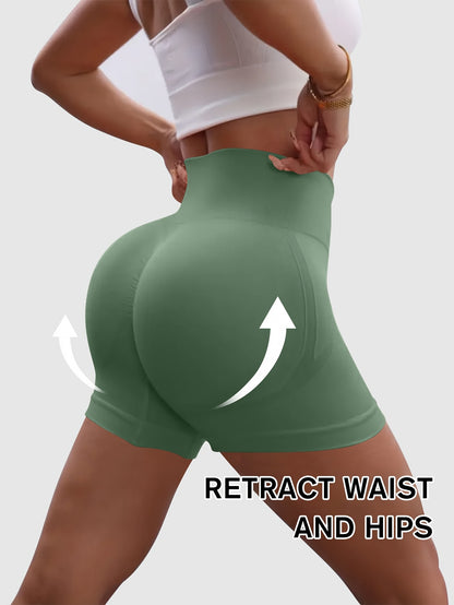 Women's 3PCS-Black Rice Powder Knit High-Waist Shorts - product view 19