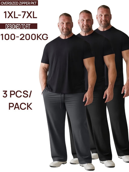 Men's Casual Trousers - Elastic Waist With Pockets