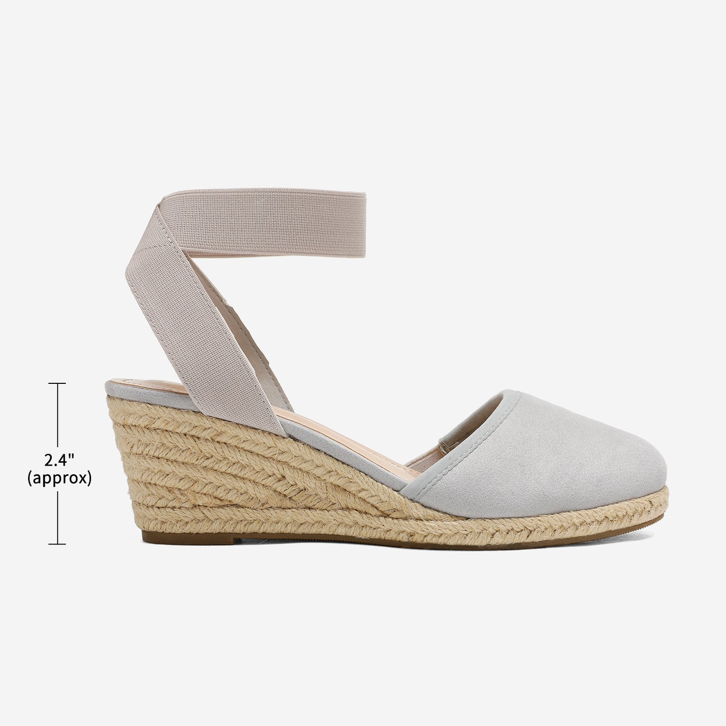 Women's Elastic Ankle Strap Espadrilles Wedge Pump Sandals