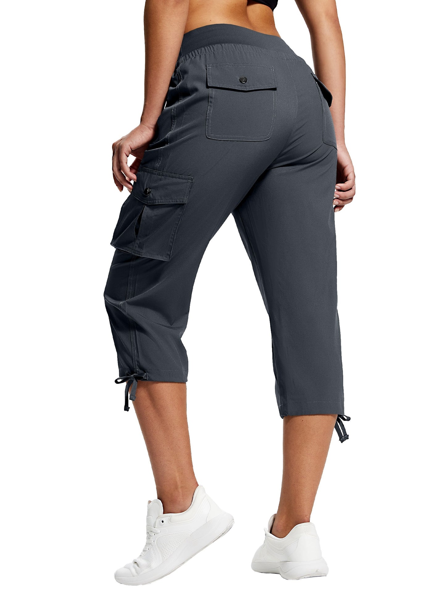 18" Women's Hiking Capris with Pockets Quick Dry Travel Lightweight Cargo Capri Pants Casual Capris for Women
