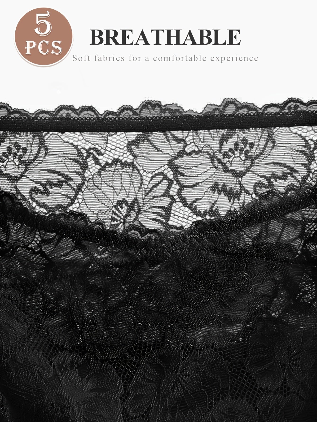 5-Pack Women'S Lace High-Waist Briefs - Soft & Comfortable Stretch Underwear, Sexy Lingerie Set