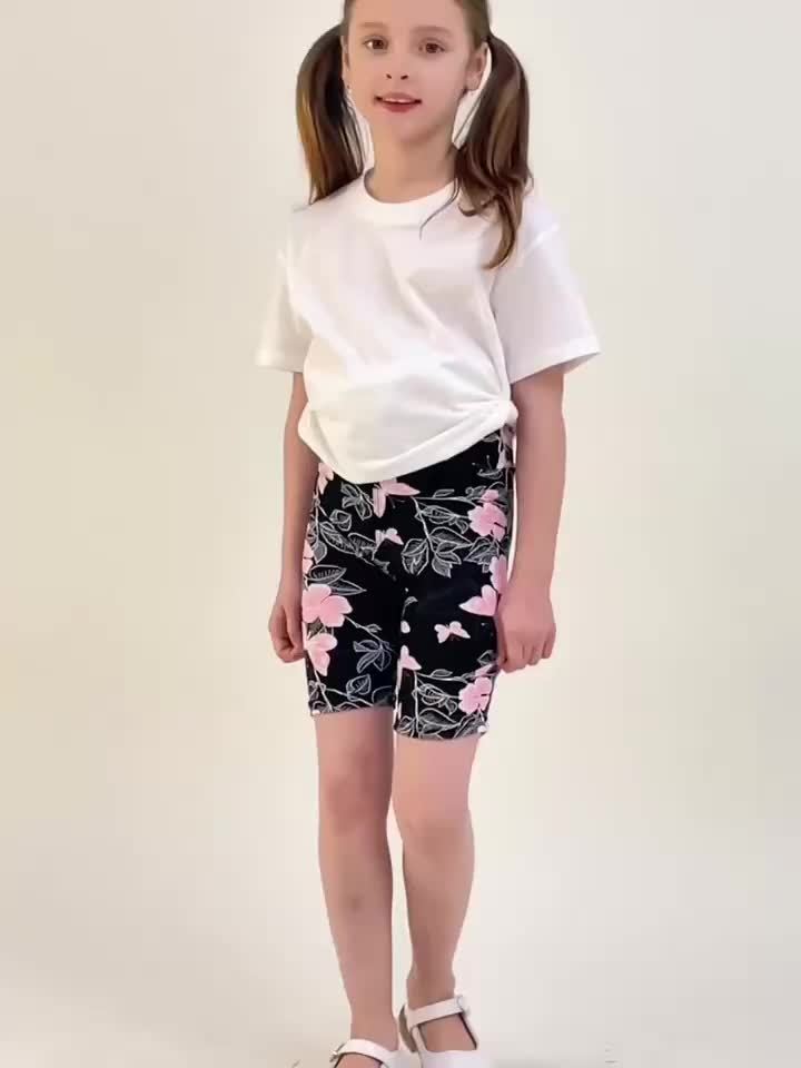 Girls' Mix Color Printed High-Waist Leggings - product view 3