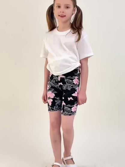 Girls' Mix Color Printed High-Waist Leggings - product view 3