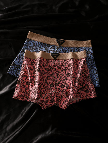 6pcs BIWEIER Women's Retro Printed Boyshorts, High-end and Light Luxury, Soft and Comfortable, Fashionable Underwear, Suitable for Women's Casual Sports, Valentine's Day Gift