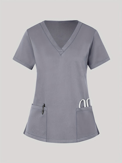 Women'S V-Neck Frosted Breathable Uniform Hand Washing Workwear Brush Hand Clothes Top