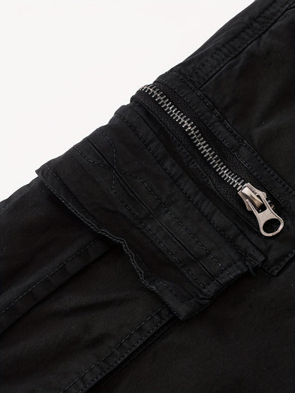 Men's Breathable Cotton Shorts with Multi-Pocket - Elastic Workwear Shorts Suitable for Outdoor,,, Casual Wear - Mid-Rise Pants with /Equipment Pockets