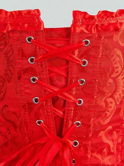 Palace Style Corset with Boning to Shape Waist And Push Up Bust, Sexy Jacquard Shapewear Top, Suitable for Wearing with A Dress, for Halloween Christmas
