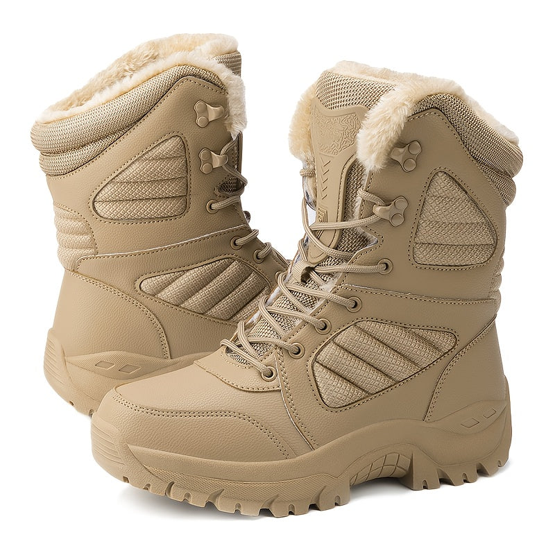 Men's Snow Boots - Non-Slip Sole Plush Lined for Beach & Water